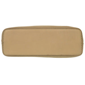 美品 グッチ パンチング フラップ ハンドバッグ レザー ベージュ 2205【中古】GUCCI