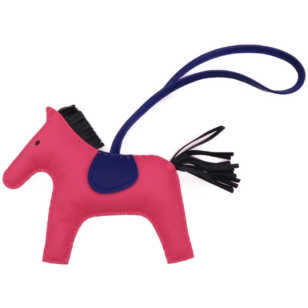 新品同様 エルメス ロデオMM アニョーミロ ローズアザレ ブルーエレクトリック　ヴェールシプレ　バックチャーム　キーホルダー　2233【中古】HERMES