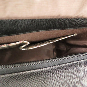 新品同様 バーバリー レザー ブラック ノバチェック 黒色 ハンドバッグ 2291【中古】BURBERRY