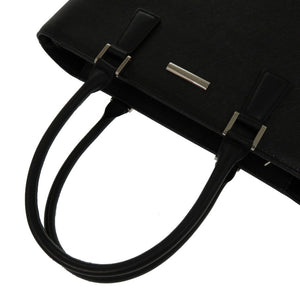 新品同様 バーバリー レザー ブラック ノバチェック 黒色 ハンドバッグ 2291【中古】BURBERRY