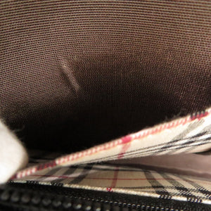 新品同様 バーバリー レザー ブラック ノバチェック 黒色 ハンドバッグ 2291【中古】BURBERRY