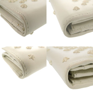 美品 ジミーチュウ 2つ折り長財布 ホワイト 白色 長財布 2313【中古】JIMMY CHOO