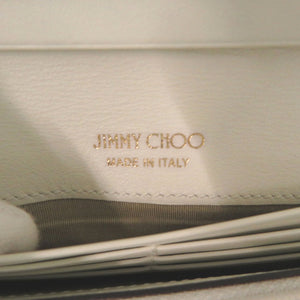 美品 ジミーチュウ 2つ折り長財布 ホワイト 白色 長財布 2313【中古】JIMMY CHOO