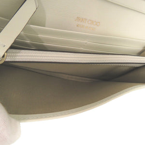 美品 ジミーチュウ 2つ折り長財布 ホワイト 白色 長財布 2313【中古】JIMMY CHOO