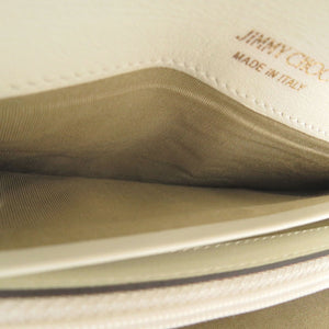 美品 ジミーチュウ 2つ折り長財布 ホワイト 白色 長財布 2313【中古】JIMMY CHOO