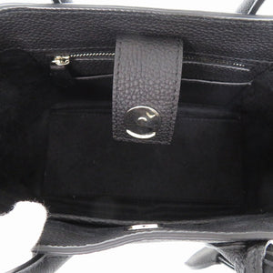 未使用 ボナベンチュラ ミア22 MIA22 レザー ブラック シルバー ショルダーバッグ 黒 2372【中古】BONAVENTURA