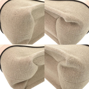 新品同様 クロエ WOODY ウッディ ミディアム トートバッグ ベージュ ピンク レザー リネンキャンバス ハンドバッグ 2383【中古】Chloe