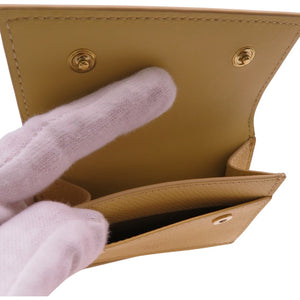 新品同様 セリーヌ フォールデッド コンパクトウォレット カーフスキン イエロー 10E60 3BEL 11PO 三つ折り財布 イエロー 2442【中古】CELINE