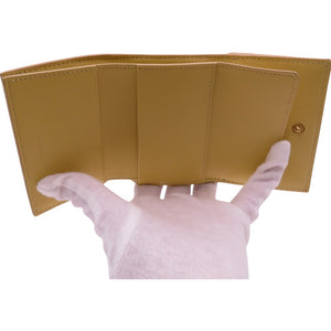 新品同様 セリーヌ フォールデッド コンパクトウォレット カーフスキン イエロー 10E60 3BEL 11PO 三つ折り財布 イエロー 2442【中古】CELINE