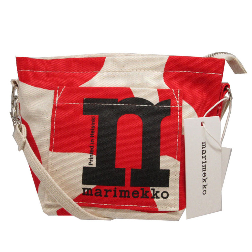 未使用 マリメッコ モノ ミニ クロスボディ キャンバス アイボリー ショルダーバッグ 2456【中古】marimekko