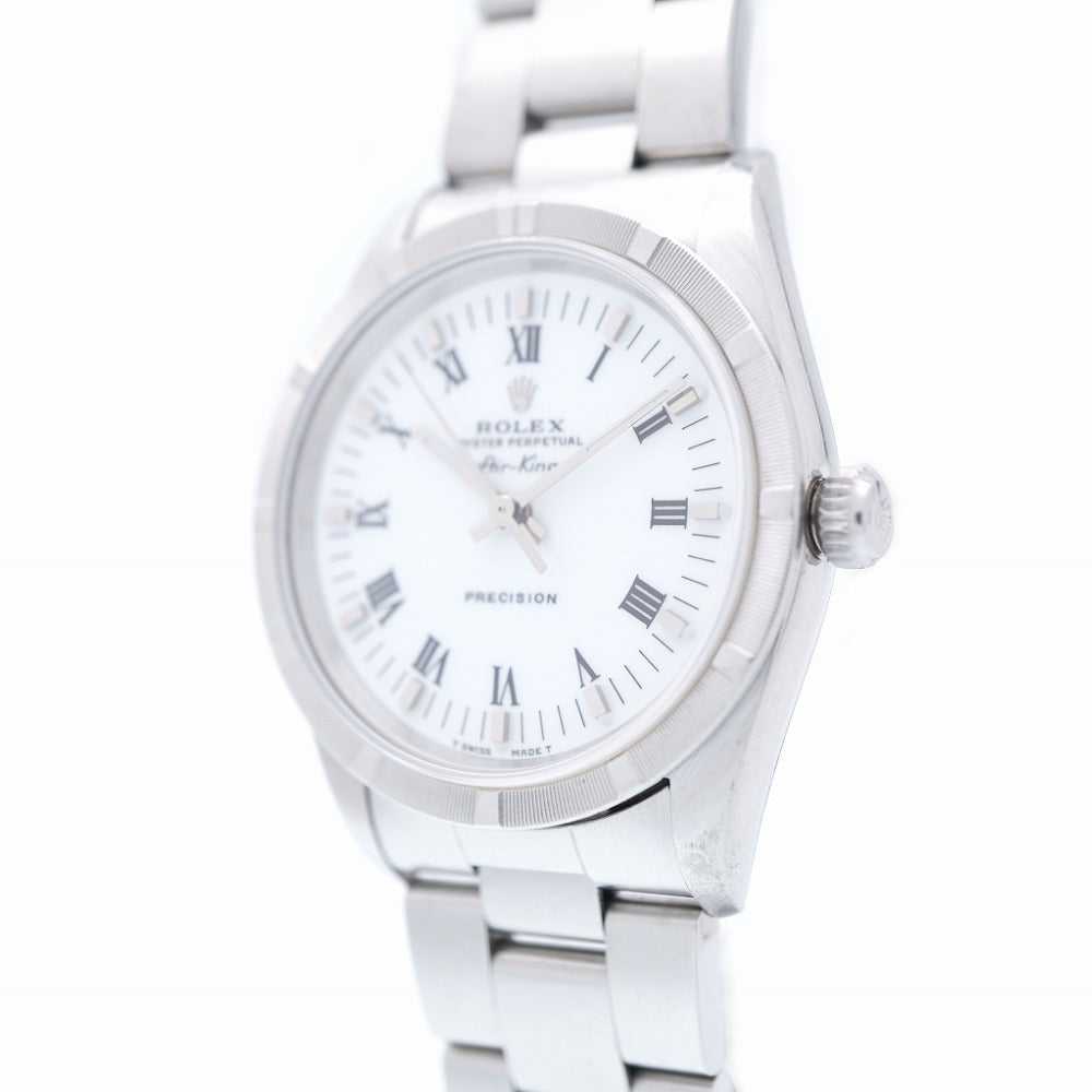 ロレックス エアキング 14010 白文字盤 自動巻き 腕時計 SS ホワイト 2489【中古】ROLEX メンズ