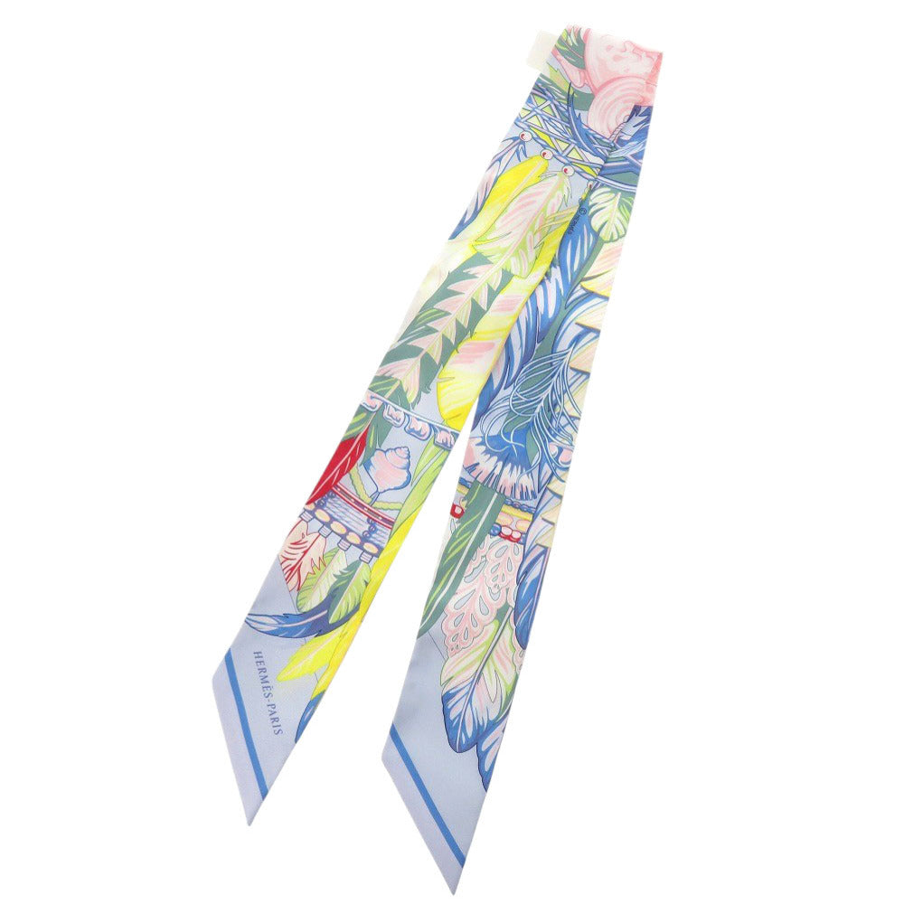 未使用品 エルメス ツイリー ダンスパシフィック シルク ブルーシエル ヴェール ローズペール スカーフ 2503【中古】HERMES