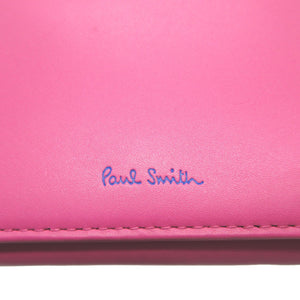 新品同様 ポールスミス レザー ピンク コンパクトウォレット 2つ折り財布 財布 2508【中古】Poul Smith