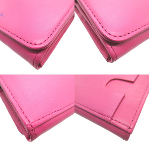 新品同様 ポールスミス レザー ピンク コンパクトウォレット 2つ折り財布 財布 2508【中古】Poul Smith