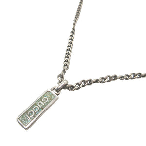 美品 グッチ ロゴプレート シルバー925 シルバー チェーン ネックレス 2512【中古】GUCCI