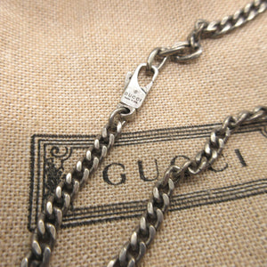 美品 グッチ ロゴプレート シルバー925 シルバー チェーン ネックレス 2512【中古】GUCCI