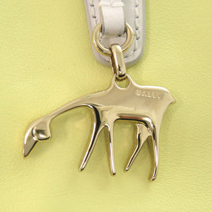 美品 バリー レザー イエロー ブラック ホワイト 黄 黒 白 トートバッグ 0050【中古】BALLY