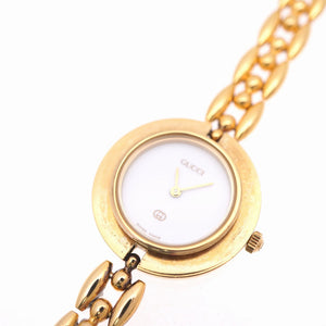 美品 グッチ チェンジベゼル 1100-L クオーツ 腕時計 ゴールド ベゼル5個セット ホワイト 白文字盤 0073【中古】GUCCI レディース