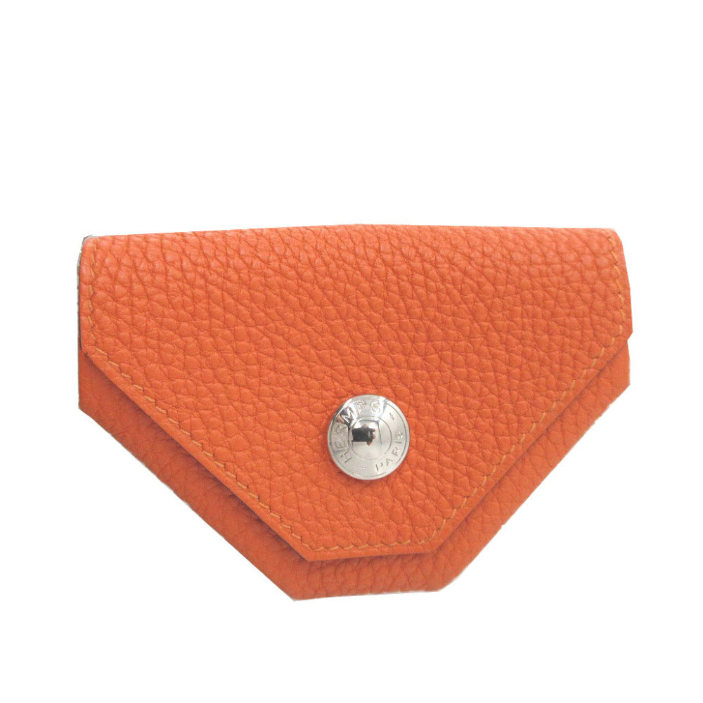 新品同様 エルメス ルヴァンキャトル □I刻印(2005年製) トゴ オレンジ コインケース 財布 0088【中古】HERMES