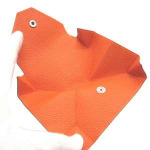 新品同様 エルメス ルヴァンキャトル □I刻印(2005年製) トゴ オレンジ コインケース 財布 0088【中古】HERMES