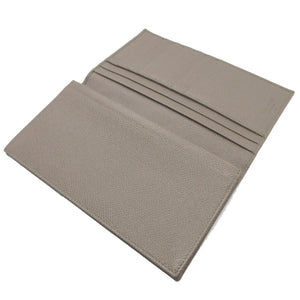 新品同様 ブルガリ 30399 レザー グレー 2つ折り長財布 財布 メンズ 0096【中古】BVLGARI