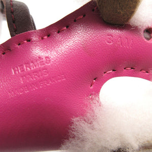 美品 エルメス バディ B刻印(2023年製) アニューミロ ムートン ローズパープル バッグチャーム キーホルダー 0150【中古】HERMES