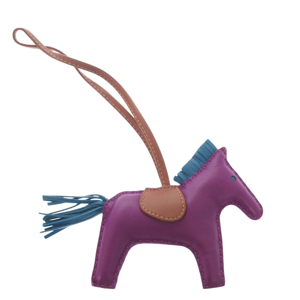 美品 エルメス ロデオMM アニョーミロ アネモネ ブルーイズミール フォーヴ バッグチャーム 紫 0158【中古】HERMES