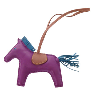 美品 エルメス ロデオMM アニョーミロ アネモネ ブルーイズミール フォーヴ バッグチャーム 紫 0158【中古】HERMES