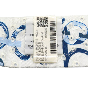 未使用 エルメス ツイリー ド レ ブックル ブロデリー アングレーズ シルク ブルー スカーフ 青 0176 【中古】 HERMES