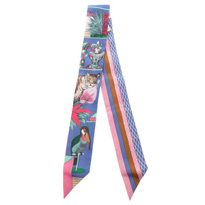 未使用品 エルメス グラン テアトル ヌーヴォー シルク ブルーラベンダー ローズ ヴェール スカーフ 0177【中古】HERMES