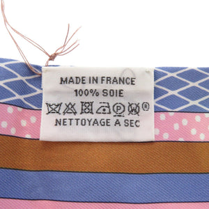 未使用品 エルメス グラン テアトル ヌーヴォー シルク ブルーラベンダー ローズ ヴェール スカーフ 0177【中古】HERMES