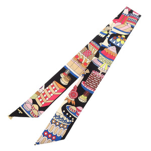 新品同様 エルメス ツイリー チャーム パティスリー フランセーズ 853336S シルク マルチカラー スカーフ 0198【中古】HERMES