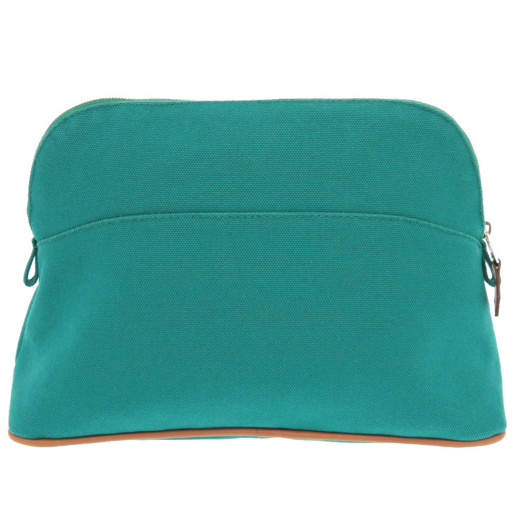 新品同様 エルメス ボリードポーチ 25 MM ポーチ コットン グリーン バッグ 緑 0199 【中古】 HERMES