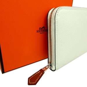 新品同様 エルメス アザップ コンパクト シルクイン B刻印(2023年製) ヴォーエプソン シルク ヴェールフィズ コインケース 財布 0201【中古】HERMES