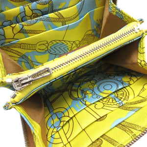 新品同様 エルメス アザップ コンパクト シルクイン U刻印(2022年製) ヴォーエプソン シルク ゴールド コインケース 財布 0203【中古】HERMES