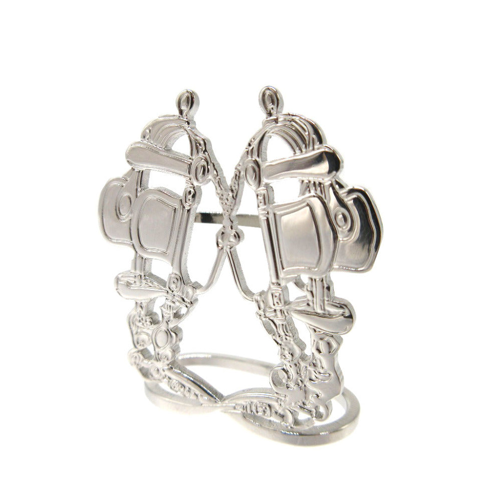 美品 エルメス ブリッド ドゥ ガラ メタル シルバー スカーフリング 0204【中古】HERMES