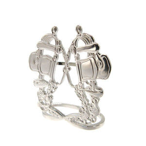 美品 エルメス ブリッド ドゥ ガラ メタル シルバー スカーフリング 0204【中古】HERMES