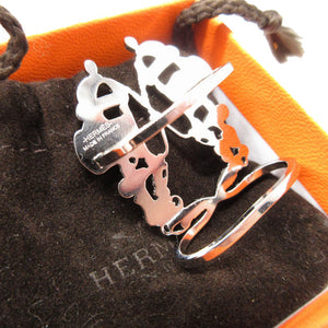 美品 エルメス ブリッド ドゥ ガラ メタル シルバー スカーフリング 0204【中古】HERMES