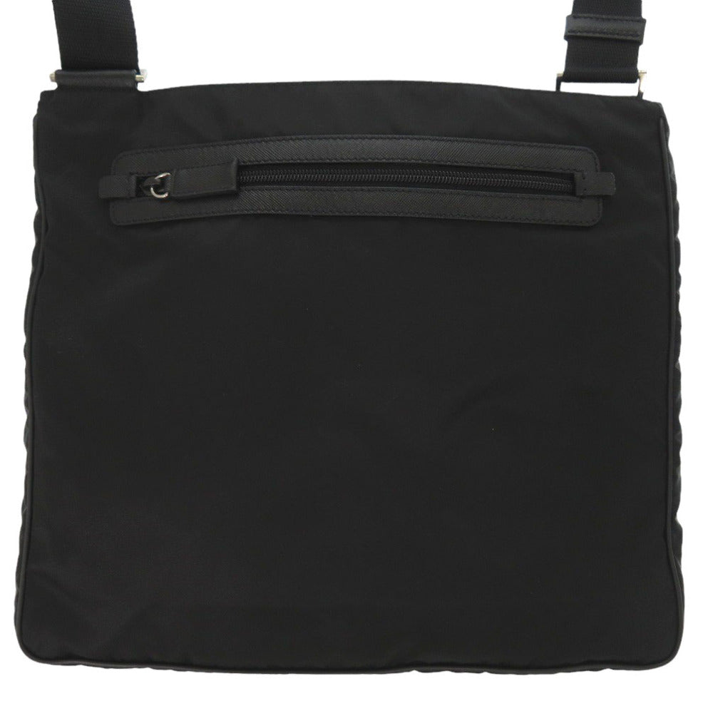 美品 プラダ テスート メッセンジャーバッグ テスート ナイロン レザー  ショルダーバッグ ブラック 黒 0386【中古】PRADA