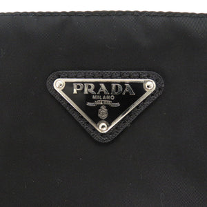 美品 プラダ テスート メッセンジャーバッグ テスート ナイロン レザー  ショルダーバッグ ブラック 黒 0386【中古】PRADA