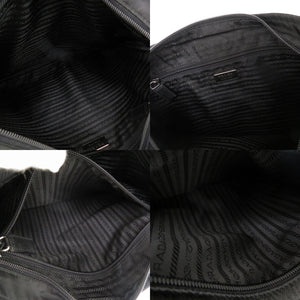 美品 プラダ テスート メッセンジャーバッグ テスート ナイロン レザー  ショルダーバッグ ブラック 黒 0386【中古】PRADA