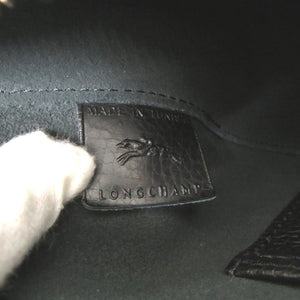 未使用 ロンシャン ル ロゾ エッセンシャル M ホーボーバッグ レザー ブラック 黒 ショルダーバッグ 0405【中古】Longchamp