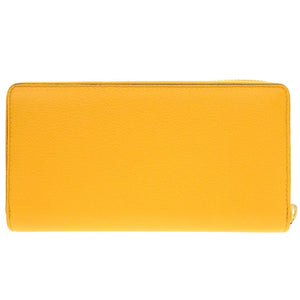 未使用 グッチ エンボスロゴ レザー イエロー 658691 ラウンドファスナー 長財布 黄 0411 【中古】 GUCCI