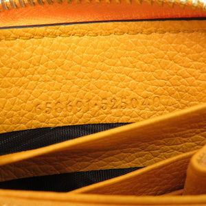 未使用 グッチ エンボスロゴ レザー イエロー 658691 ラウンドファスナー 長財布 黄 0411 【中古】 GUCCI