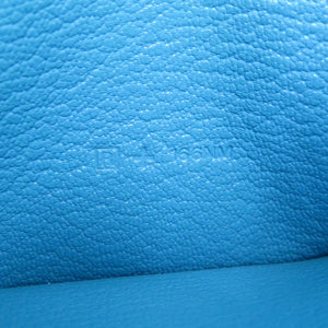 未使用 エルメス ベアンスフレ シェーブル ブルーアズテック ゴールド金具 □R刻印 長財布 青 0412 【中古】 HERMES