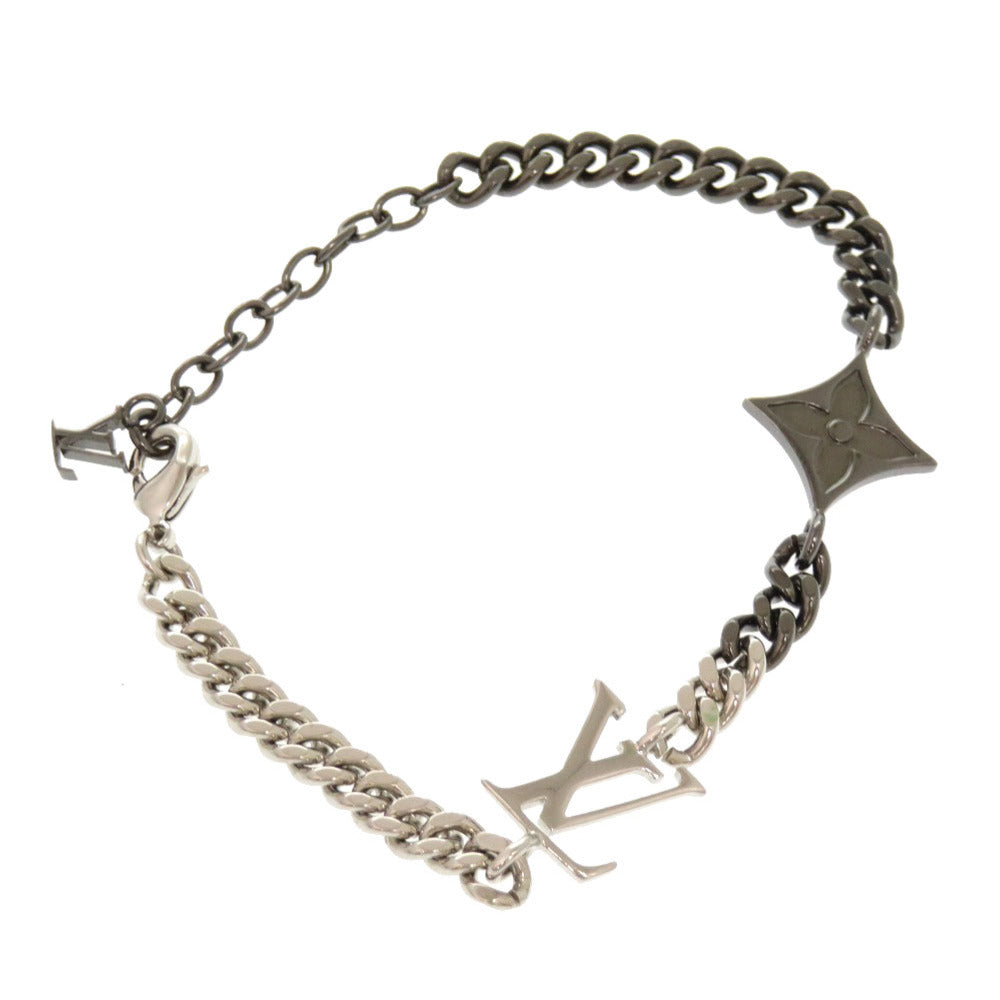 美品 ルイ ヴィトン LV インスティンクト M00508 ロゴ シルバー ブラック ブレスレット アクセサリー LV 0416 【中古】 LOUIS VUITTON