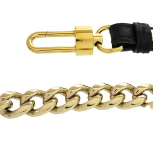 デルボー ショート チェーン A3697070 レザー ブラック 0459 黒 ショルダーストラップ【中古】DELVAUX