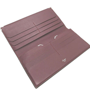 新品同様 カルティエ マスト L3001363 レザー ブラック 黒 ボルドー 紫 2つ折り長財布 財布 0528【中古】Cartier