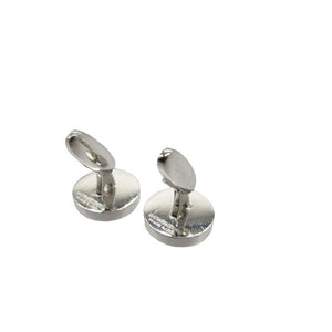 美品 バーバリーブラックレーベル カフリンクス ストライプ サークル カフス メタル ベージュ/ブラック/レッド 0531【中古】BURBERRY BLACK LABEL