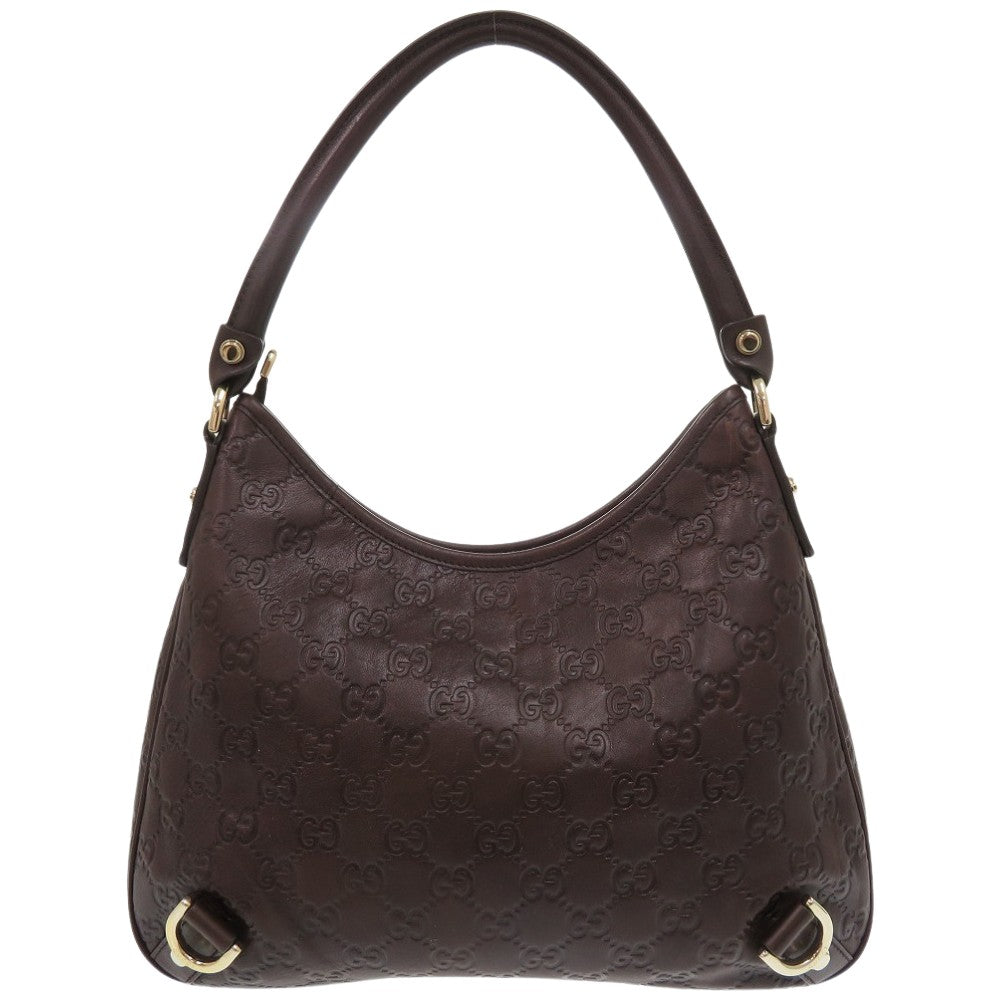 新品同様 グッチ シマ アビー ワンショルダーバッグ ダークブラウン 130738 ショルダーバッグ カーフ 0555【中古】GUCCI